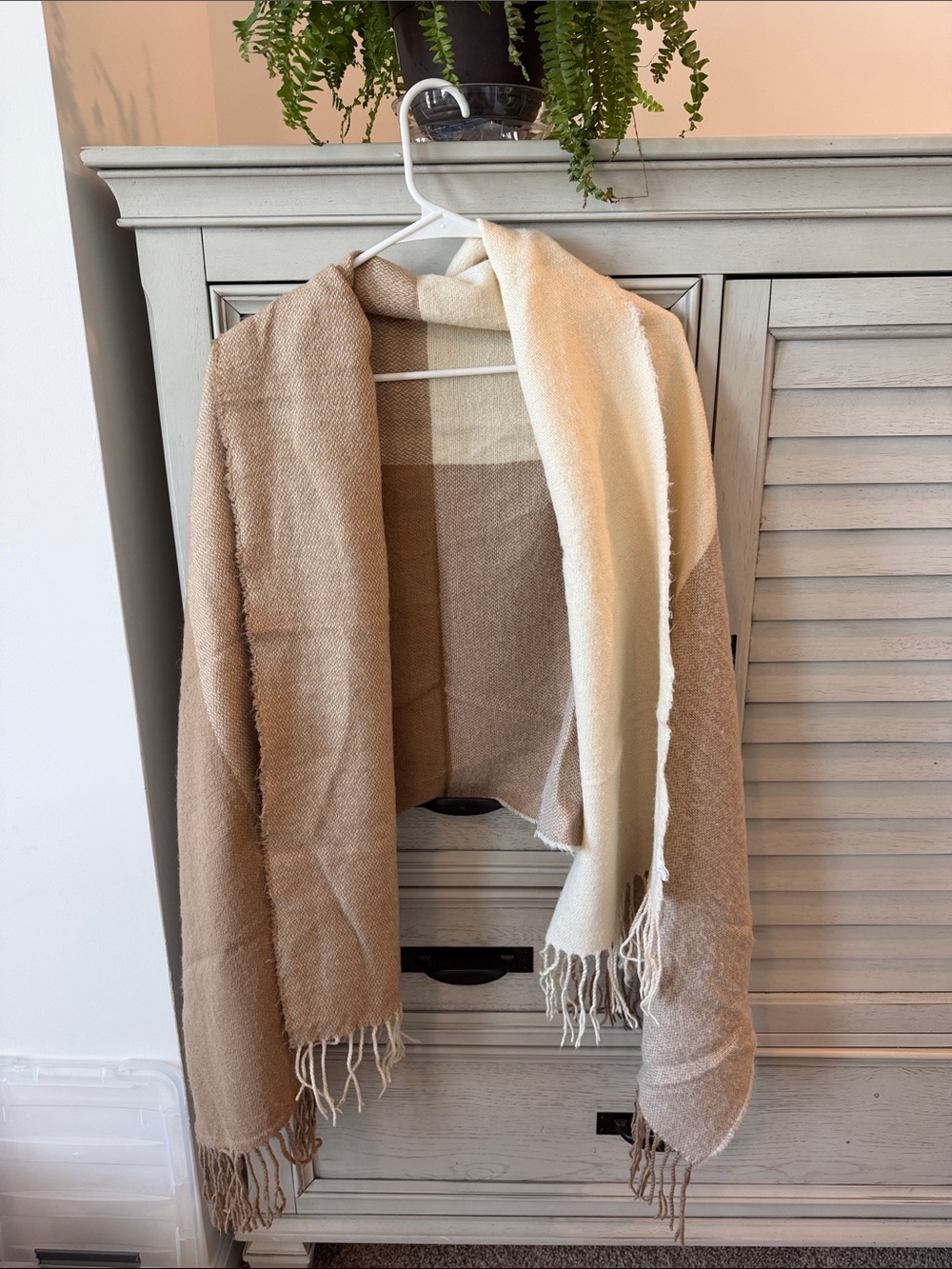 Neutral Beige & Cream Shawl Scarf Wrap